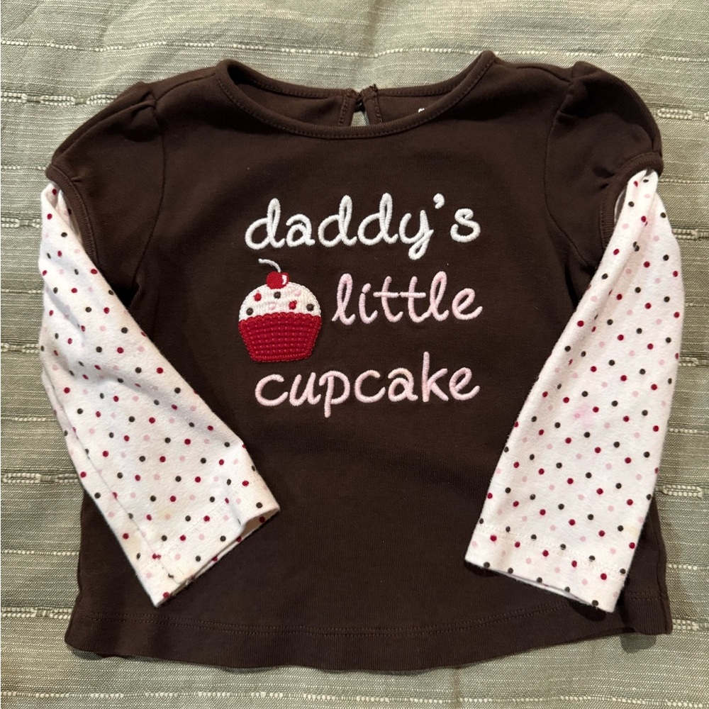Gymboree Brown and White Cupcake Long Sleeve Tee